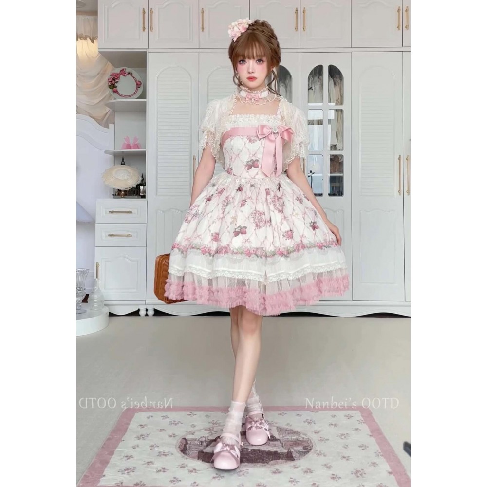 Enchanted Strawberry Garden Classic Lolita Dress JSK by Moon